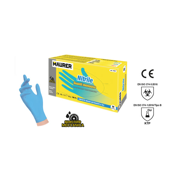 guanti nitrile monouso tg M cf. 100 pz