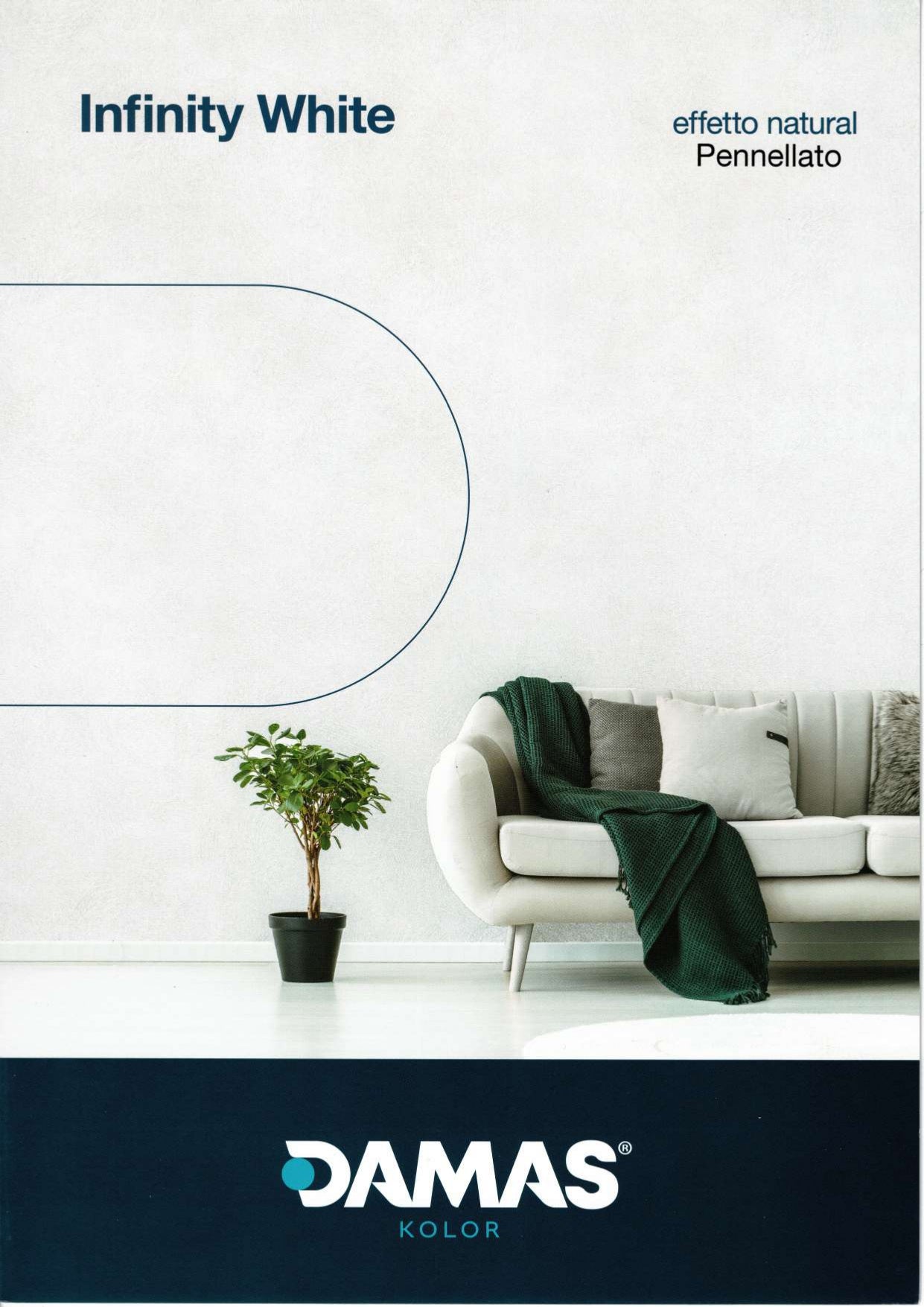 infinity white pittura decorativa finitura liscia metallizzata opalescente 2,5 lt damas kolor
