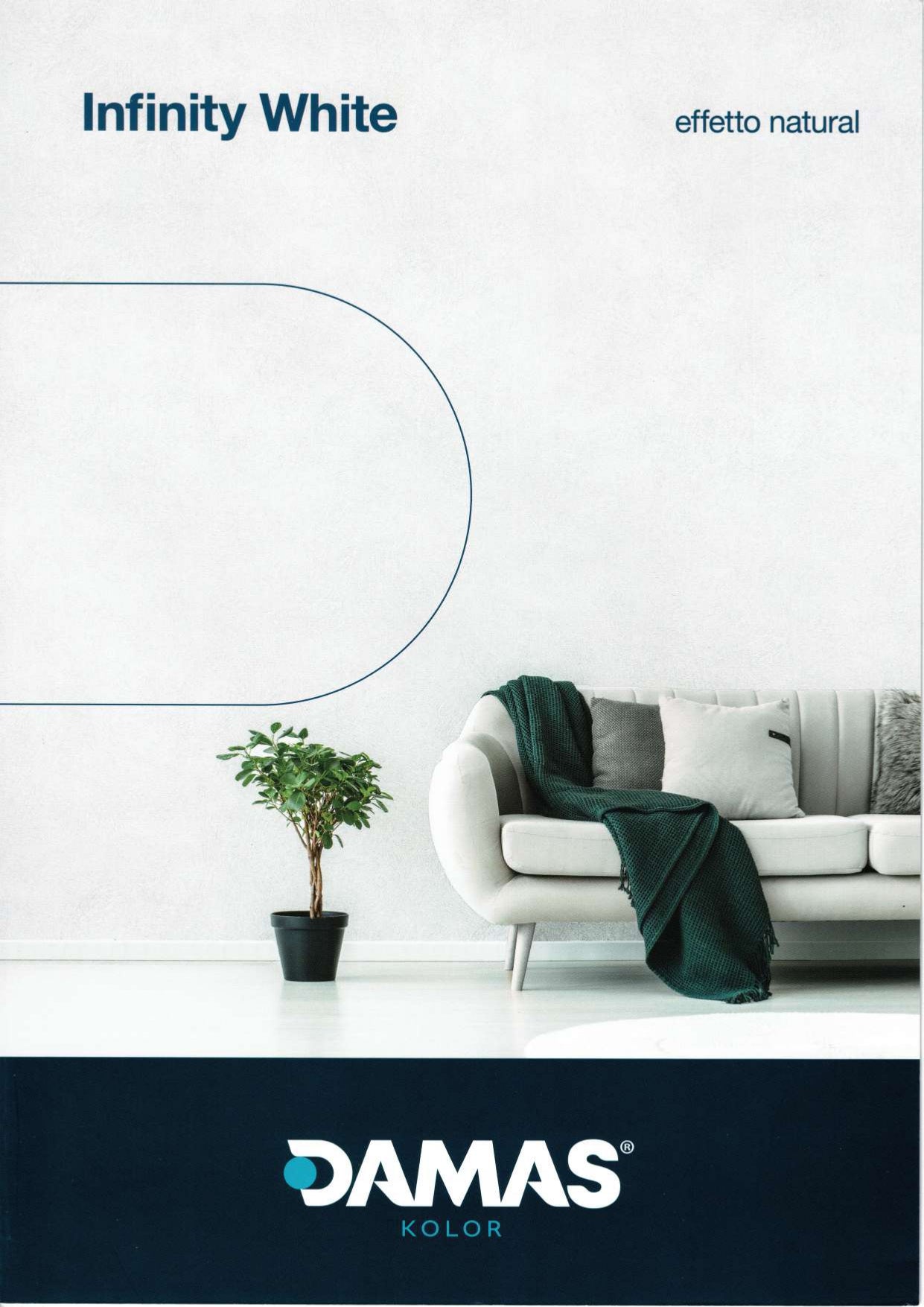 infinity white pittura decorativa finitura liscia metallizzata opalescente 2,5 lt damas kolor