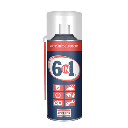 lubrificante spray sbloccante multiuso multifunzione 6IN1 arexons 400 ml