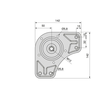 Emuca Lotto di 4 gambe per tavolo, diametro 60mm, H 710mm, Acciaio, Cromato lucido