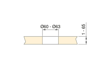 Multiconnettore Vertikal Flat 60 con copertura scorrevole (Ø60mm)