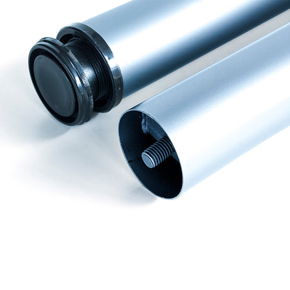 Emuca Lotto di 4 gambe per tavolo, diametro 60mm, H 830mm, Acciaio, Verniciato alluminio