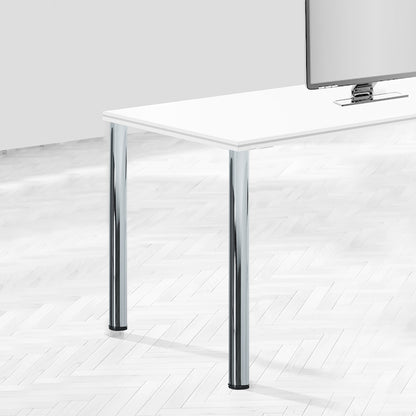 Emuca Lotto di 4 gambe per tavolo, diametro 60mm, H 830mm, Acciaio, Verniciato alluminio