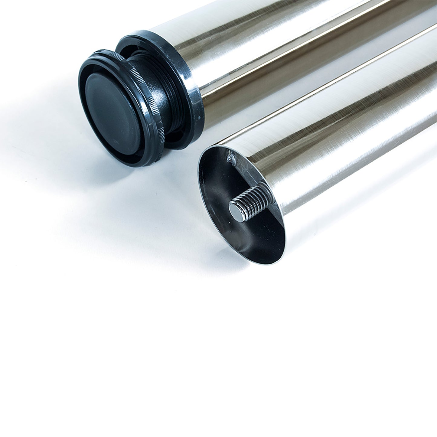 Emuca Lotto di 4 gambe per tavolo, diametro 60mm, H 830mm, Acciaio, Nichel satinado