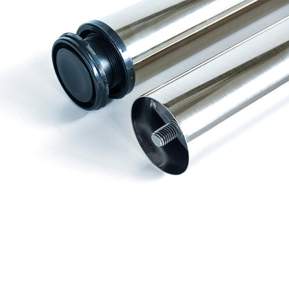 Emuca Lotto di 4 gambe per tavolo, diametro 60mm, H 830mm, Acciaio, Nichel satinado
