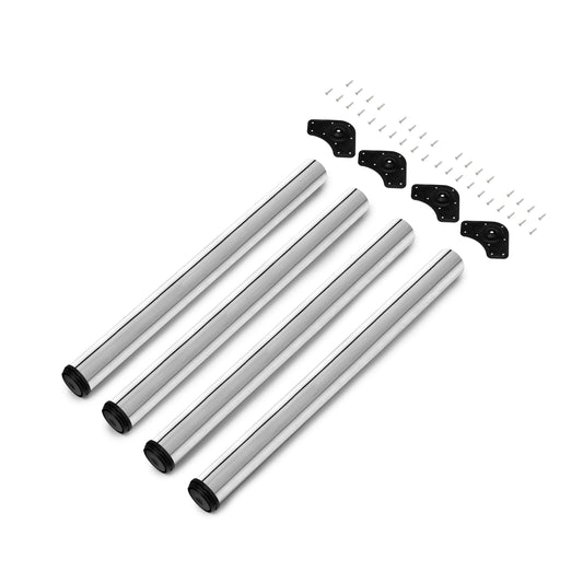 Emuca Lotto di 4 gambe per tavolo, diametro 60mm, H 710mm, Acciaio, Cromato lucido