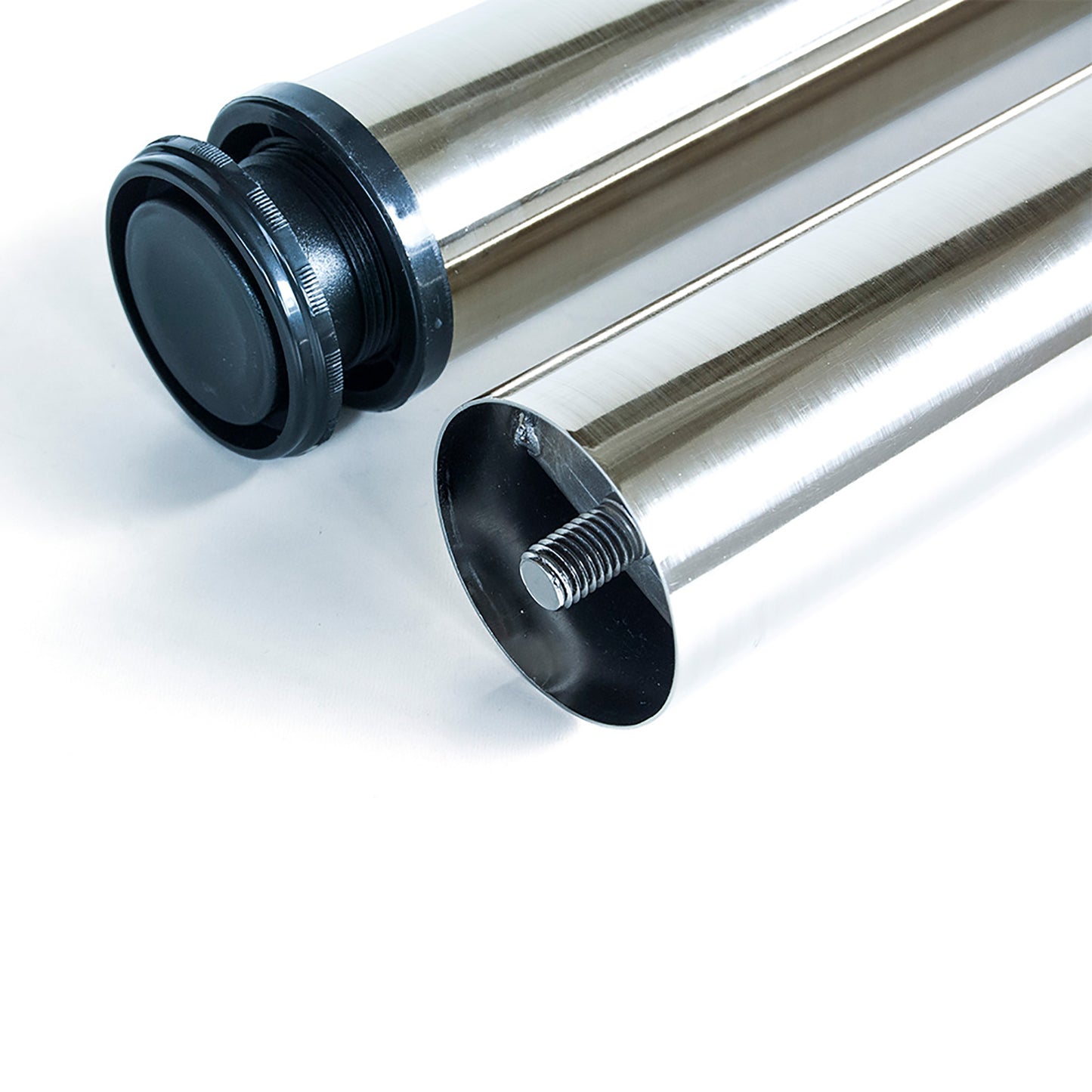 Emuca Lotto di 4 gambe per tavolo, diametro 60mm, H 710mm, Acciaio, Nichel satinado
