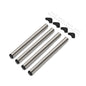 Emuca Lotto di 4 gambe per tavolo, diametro 60mm, H 710mm, Acciaio, Nichel satinado