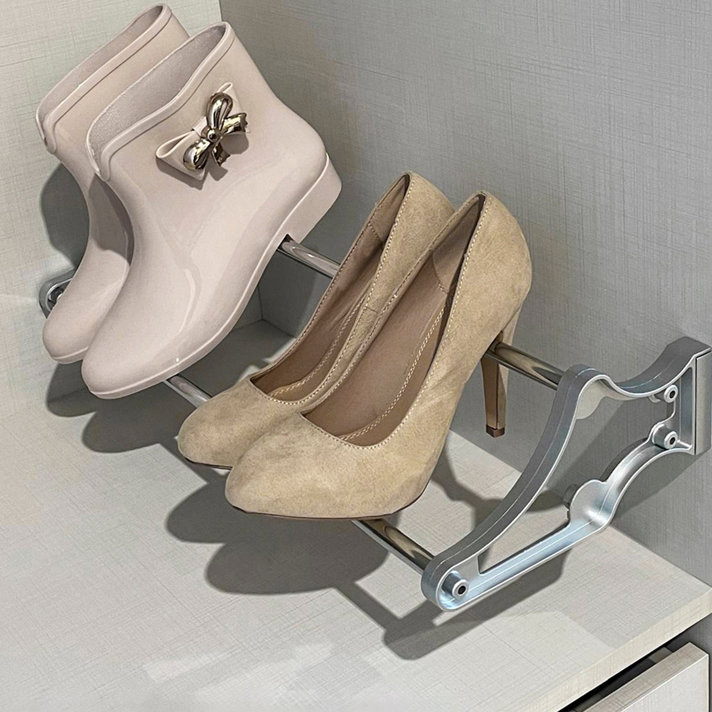 Emuca Porta scarpe per interni di armadi Self, Acciaio e Tecnoplastica, Verniciato alluminio
