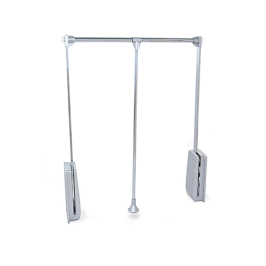Emuca Appendiabiti per armadio Hang, larghezza regolabile 450-600 mm, Acciaio e Tecnoplastica, Cromato lucido