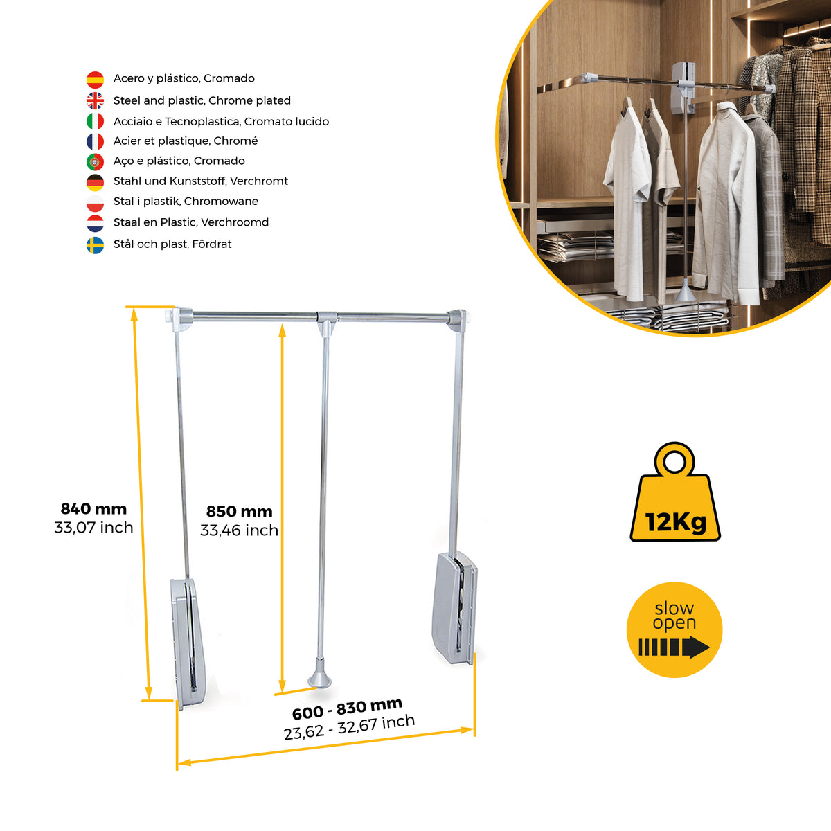 Appendiabiti per armadio Hang