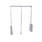 Emuca Appendiabiti per armadio Hang, larghezza regolabile 830-1150 mm, Acciaio e Tecnoplastica, Cromato lucido