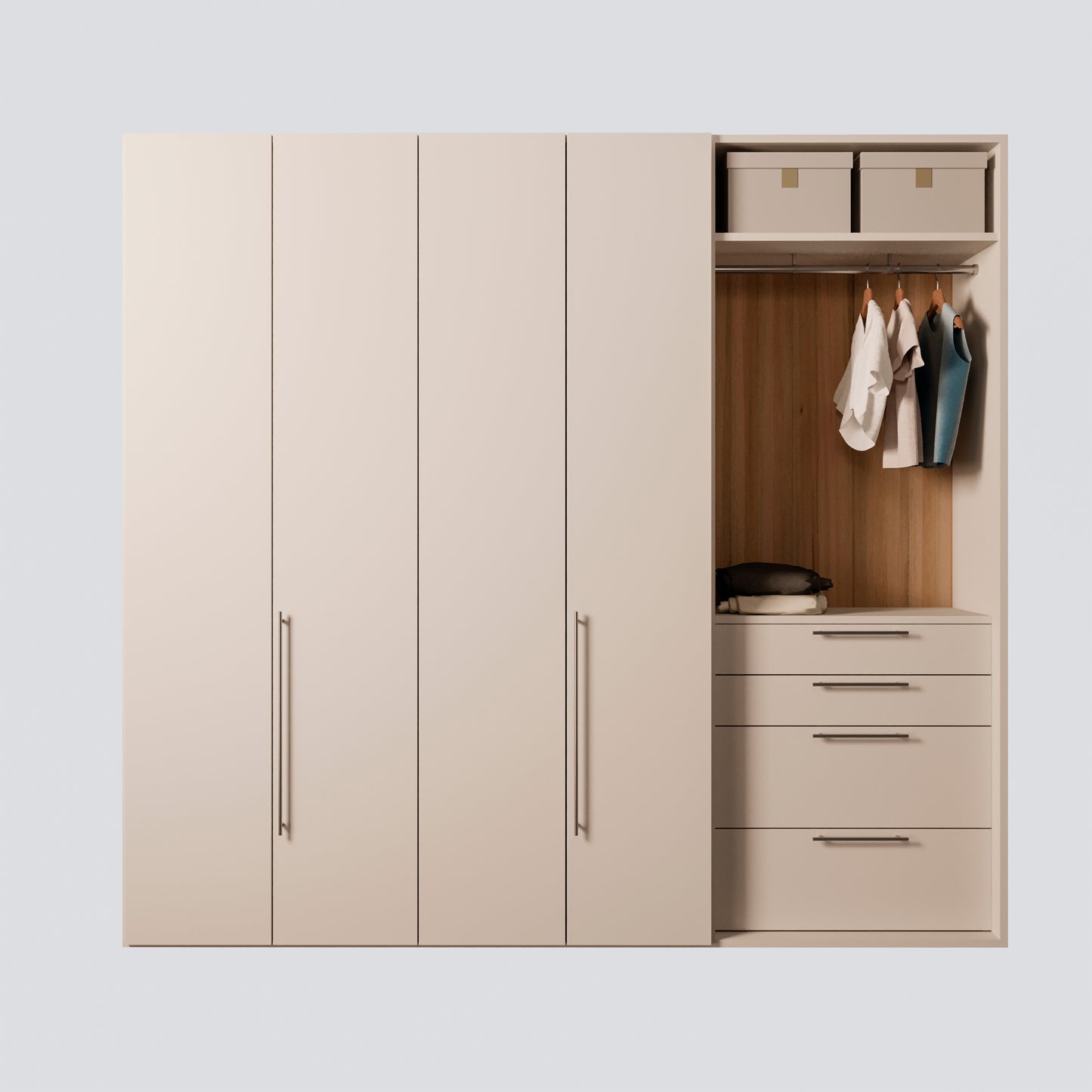 Emuca Maniglia per mobili Orlando, L464mm, interasse 384mm, Acciaio, Nichel satinato