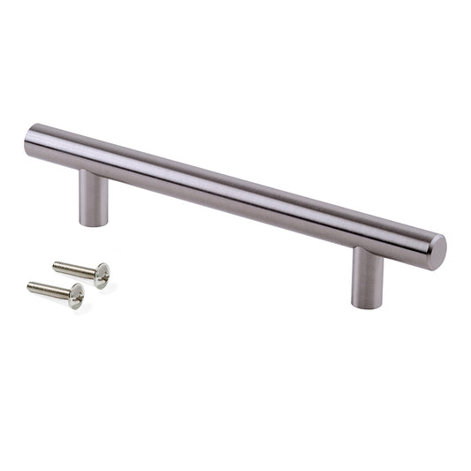 Emuca Maniglia per mobili Orlando, L336mm, interasse 256mm, Acciaio, Nichel satinato