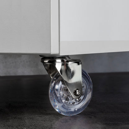 Emuca Lotto di 4 ruote Slip trasparenti con piastra di montaggio, diametro 75 mm, Acciaio e Tecnoplastica