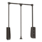 Emuca Appendiabiti per armadio Hang, larghezza regolabile 600-830 mm, Acciaio e Tecnoplastica, Verniciato moka