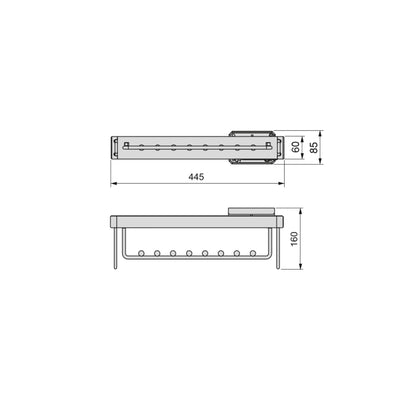 Emuca Appendiabiti estraibile Moka, Tecnoplastica e Alluminio, Verniciato moka