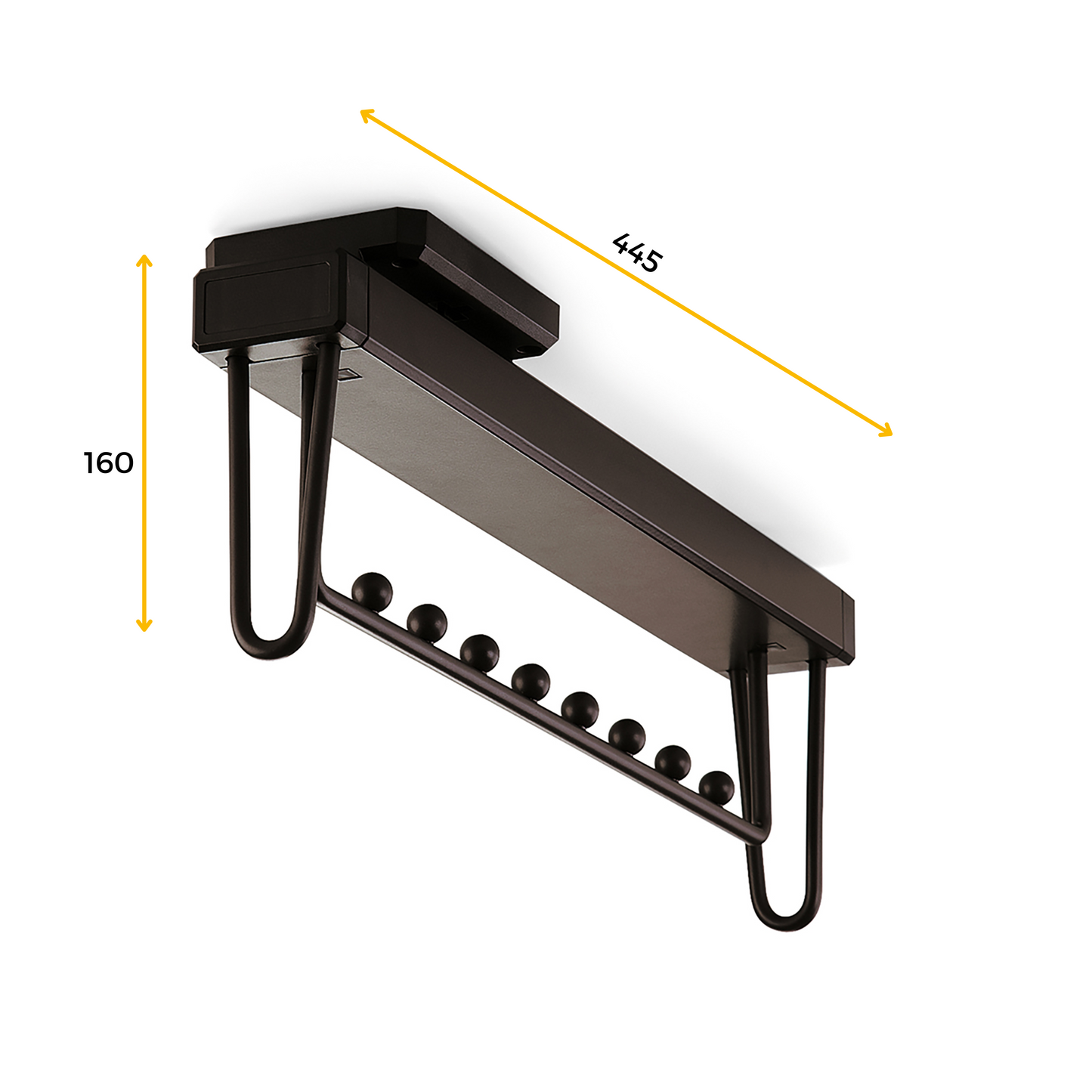 Emuca Appendiabiti estraibile Moka, Tecnoplastica e Alluminio, Verniciato moka