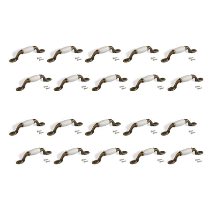Emuca Lotto di 20 maniglie per mobili Papua, L127mm, interasse 76mm, Zama, Bronzato
