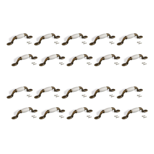 Emuca Lotto di 20 maniglie per mobili Papua, L127mm, interasse 76mm, Zama, Bronzato
