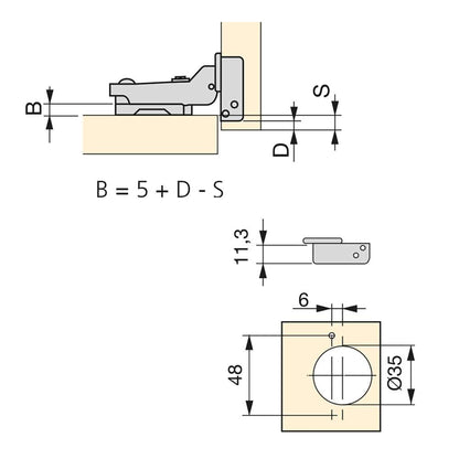 Kit cerniera mezzo colloX91N e basetta
