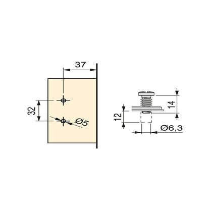 Kit cerniera collo alto X91 con chiusura ammortizzata e basetta