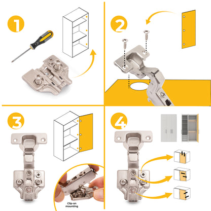 Kit cerniera collo alto X91 con chiusura ammortizzata e basetta