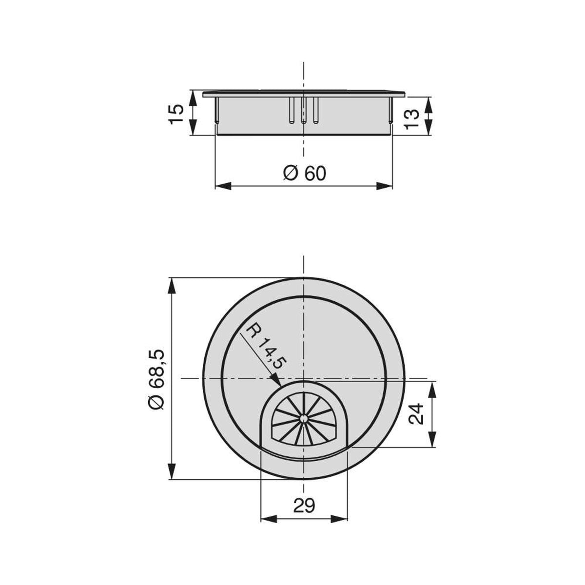 Passacavi Circum (Ø60mm, Ø80mm)