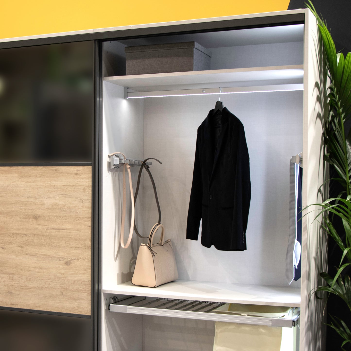Emuca Porta-cintura laterlae estraibile, Anodizzato opaco, Tecnoplastica e Alluminio