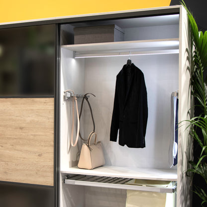 Emuca Porta-cintura laterlae estraibile, Anodizzato opaco, Tecnoplastica e Alluminio