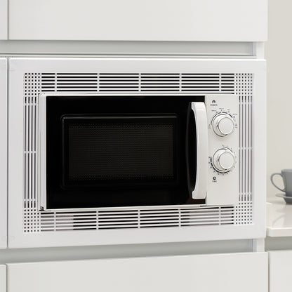 Emuca Cornice per microonde, per installazione a incasso in mobili da cucina, modulo 600mm, 600x400mm, Tecnoplastica, Bianca
