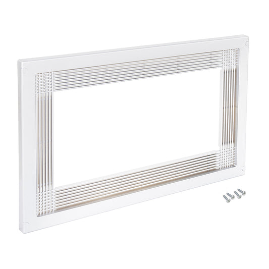Emuca Cornice per microonde, per installazione a incasso in mobili da cucina, modulo 600mm, 600x400mm, Tecnoplastica, Bianca