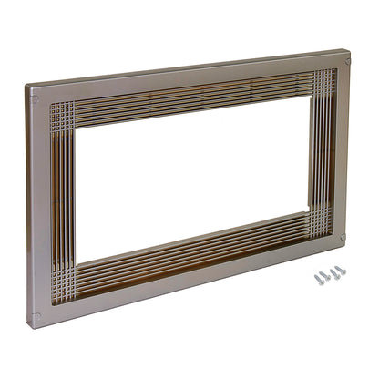 Emuca Cornice per microonde, per installazione a incasso in mobili da cucina, modulo 600mm, 600x400mm, Tecnoplastica, Nichel satinado