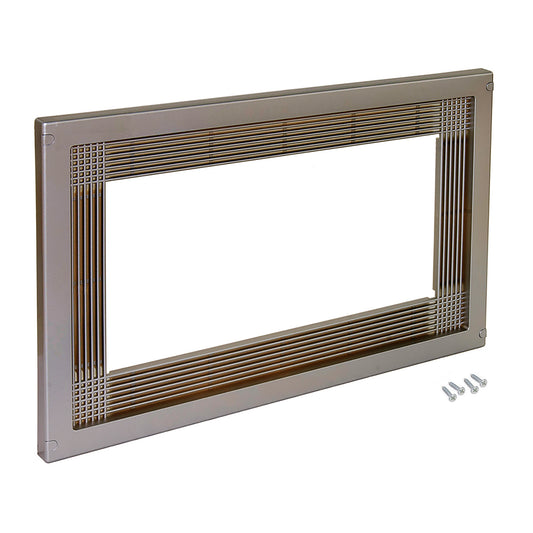 Emuca Cornice per microonde, per installazione a incasso in mobili da cucina, modulo 600mm, 600x400mm, Tecnoplastica, Nichel satinado