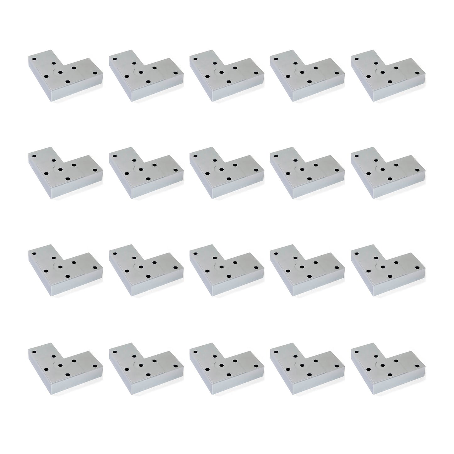 Emuca Lotto di 20 piedini per mobili Alumix 8, altezza 12 mm, Tecnoplastica, Verniciato alluminio