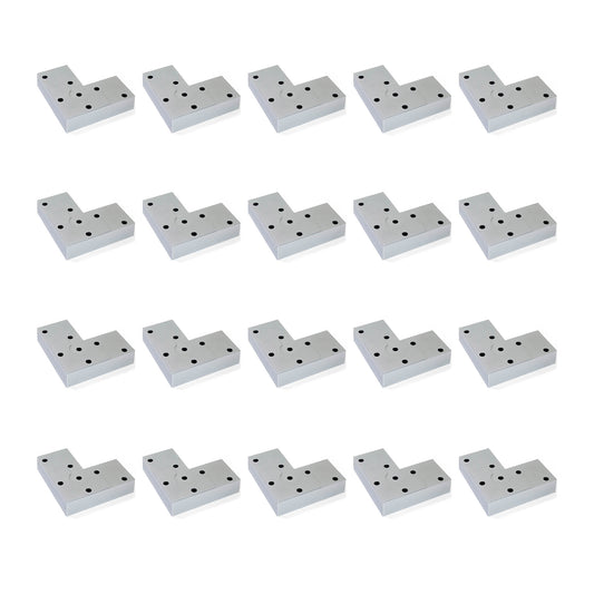 Emuca Lotto di 20 piedini per mobili Alumix 8, altezza 12 mm, Tecnoplastica, Verniciato alluminio