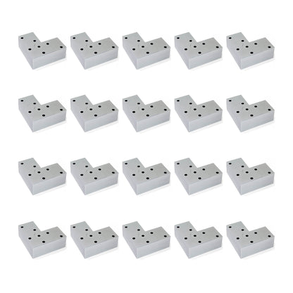 Emuca Lotto di 20 piedini per mobili Alumix 8, altezza 24 mm, Tecnoplastica, Verniciato alluminio