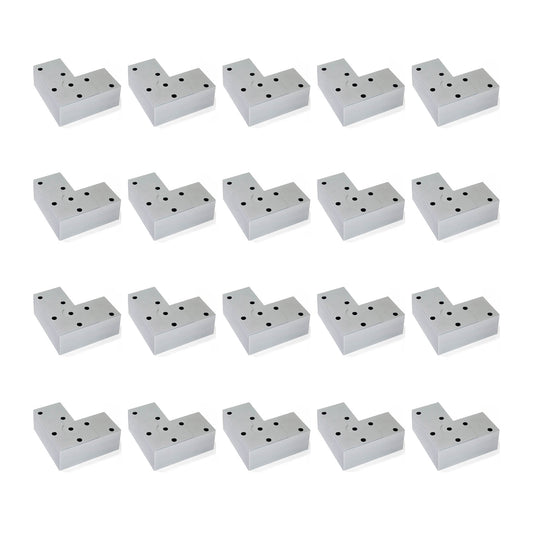Emuca Lotto di 20 piedini per mobili Alumix 8, altezza 24 mm, Tecnoplastica, Verniciato alluminio