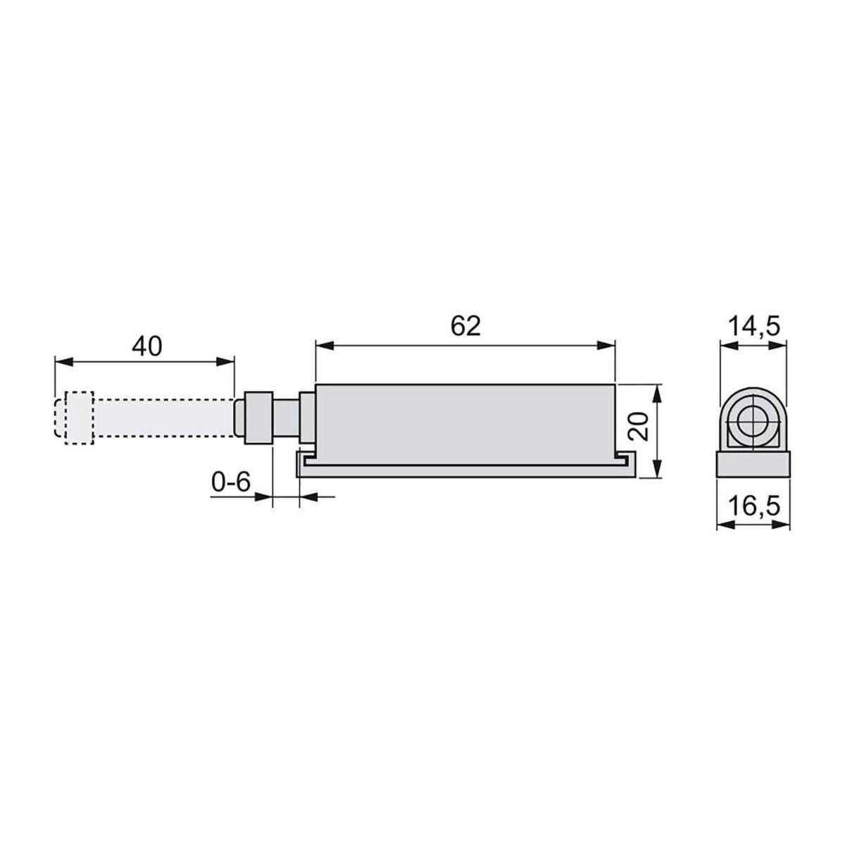 Chiusura Push Latch per vite, 62 mm
