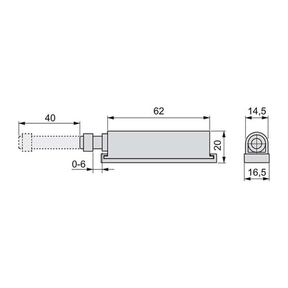Chiusura Push Latch per vite, 62 mm