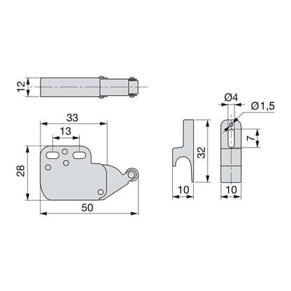 Chiusura a cricchetto Fast Latch per mobile