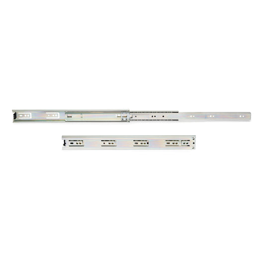 Emuca Set di guide a sfera per cassetti a estrazione totale, altezza 45 mm, lunghezza 600 mm, Acciaio, Zincato bianco
