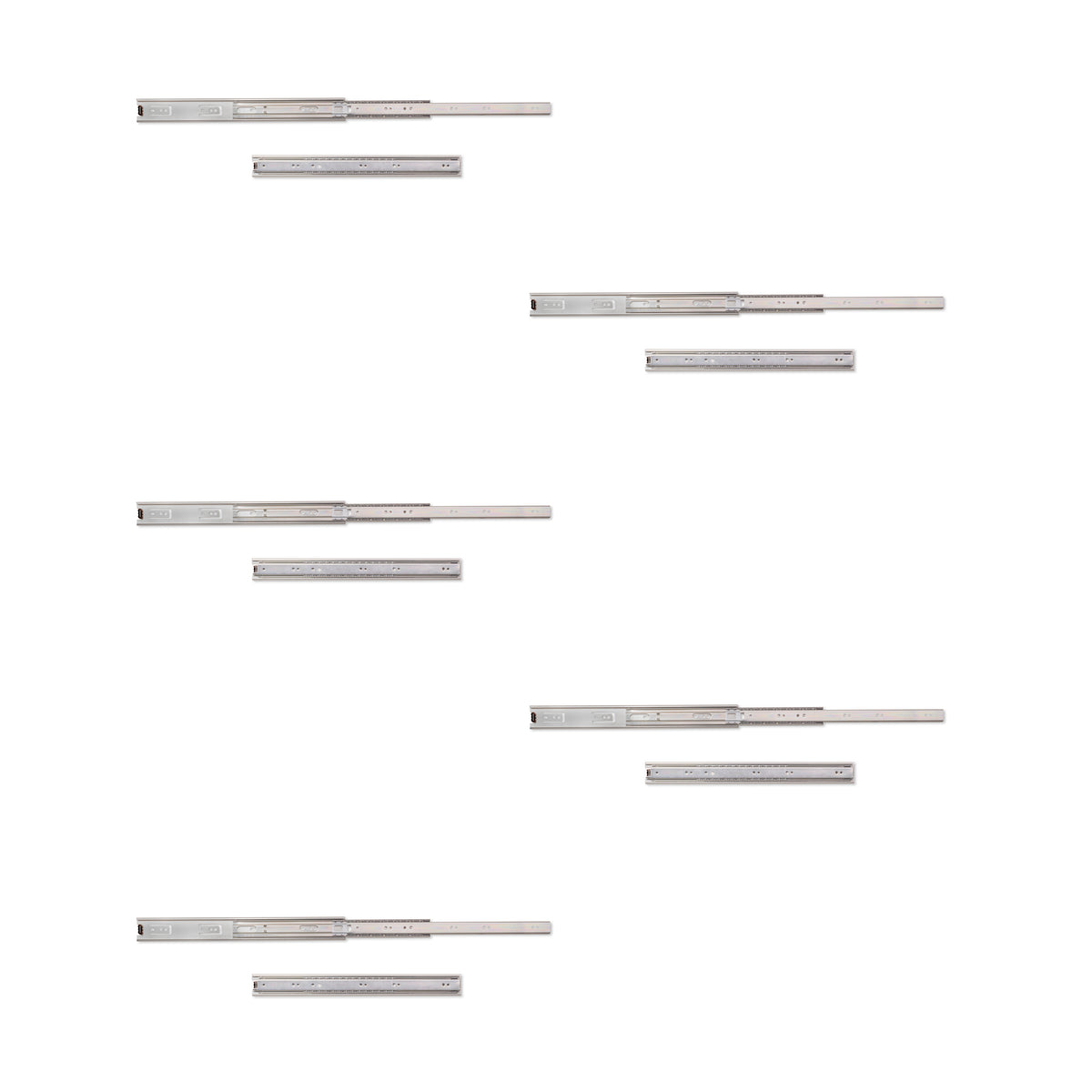 Guide a sfera per cassetti ad estrazione totale, altezza 45 mm