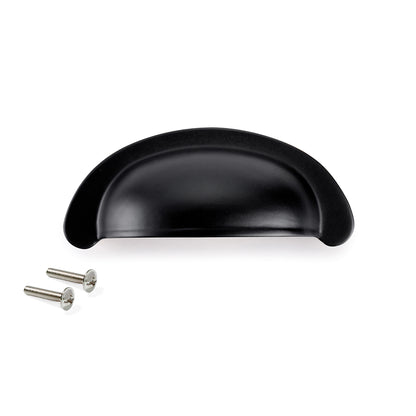 Emuca Lotto di 20 maniglie per mobili Alberic, L77mm, interasse 64mm, Zama, Nera