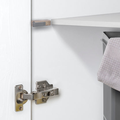 Emuca Lotto di 10 braccetti per porte a battente Mildy, chiusura soft, Tecnoplastica, Nichelato opaco