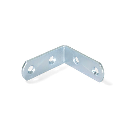 Emuca Lotto di 50 Squadrette di unione per mobili, 42x42mm, 4 fori, Acciaio, Zincato bianco