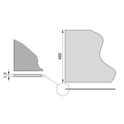 Emuca Tappeto antiscivolo per cassetti, effetto tessuto, lunghezza 20m x 480mm, Tecnoplastica, Grigio antracite