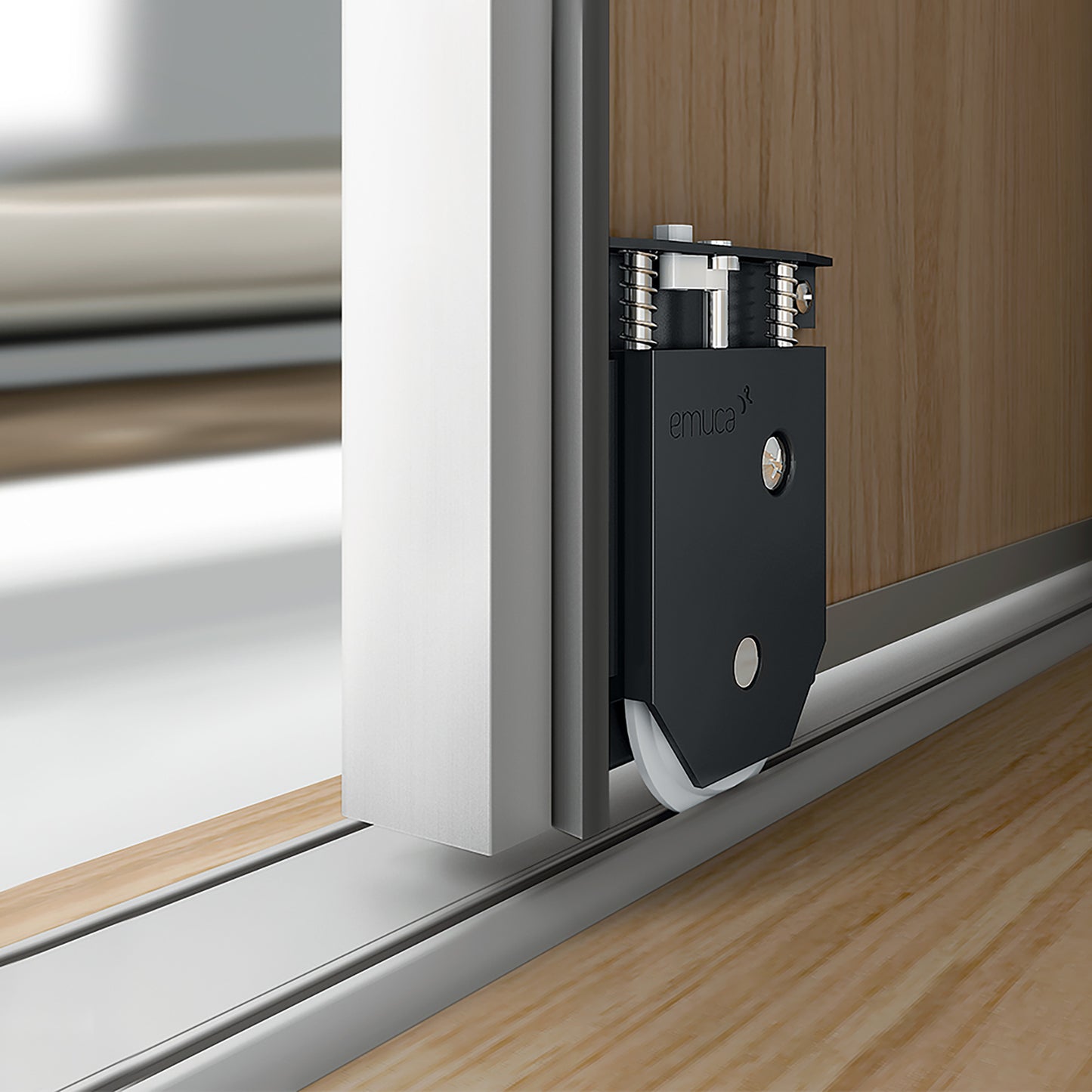 Emuca Parapolvere adesivo per porte e finestre, altezza 17 mm, lunghezza rotolo 10 m, Grigia