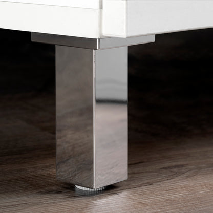 Emuca Lotto di 4 piedini per mobili Smartfeet, angolo, regolabile, 140-150mm, Plastica, Cromato